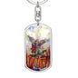 The Battle Cry of St. Michael the Archangel Swivel Keychain