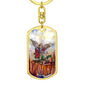 The Battle Cry of St. Michael the Archangel Swivel Keychain